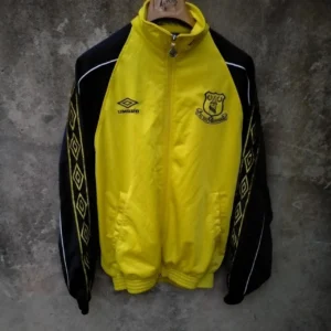 Vintage Everton 90s yellow track football jacket. Small mens.