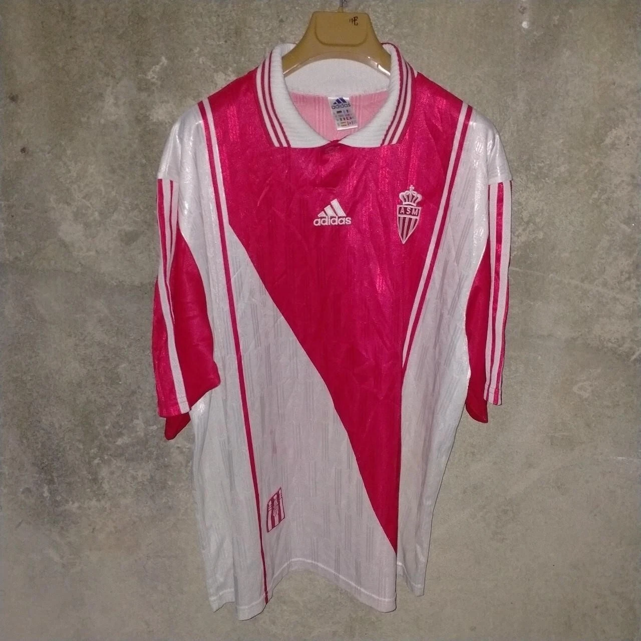 AS Monaco 1997-98 home football shirt / jersey. XL mens.