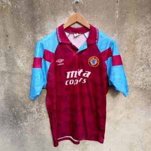 Aston Villa 1990-92 home football shirt / jersey. Large mens.