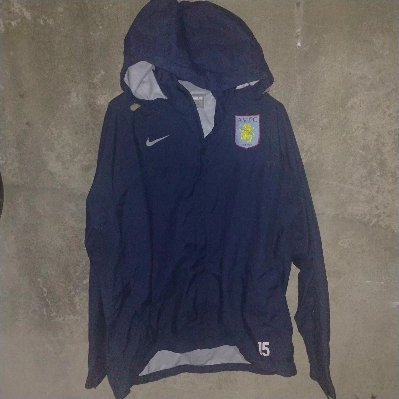 Aston Villa Nike player issue waterproof training sweatshirt football jacket