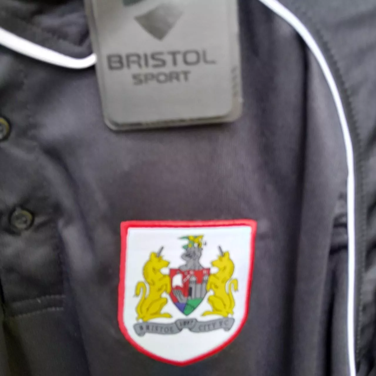 Bristol City black polo football shirt / jersey. Large mens. Bnwt - Image 5