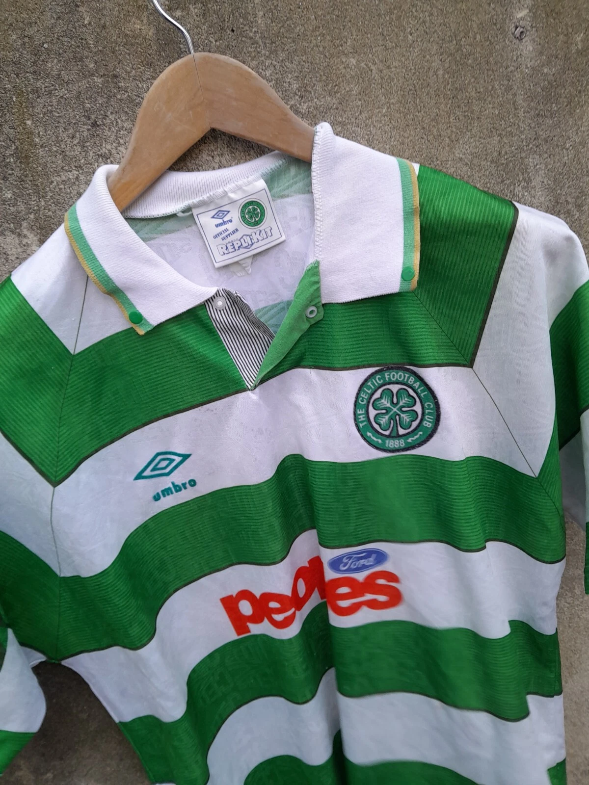 Celtic 1991-92 home football shirt / jersey, large mens - Image 2