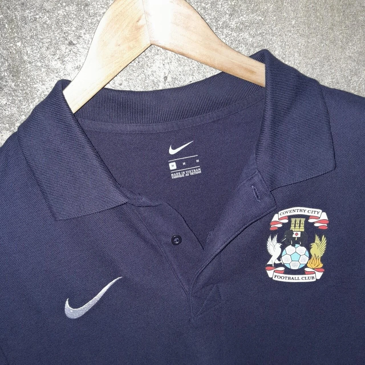 Coventry City navy training football polo shirt / jersey. Medium mens. - Image 2