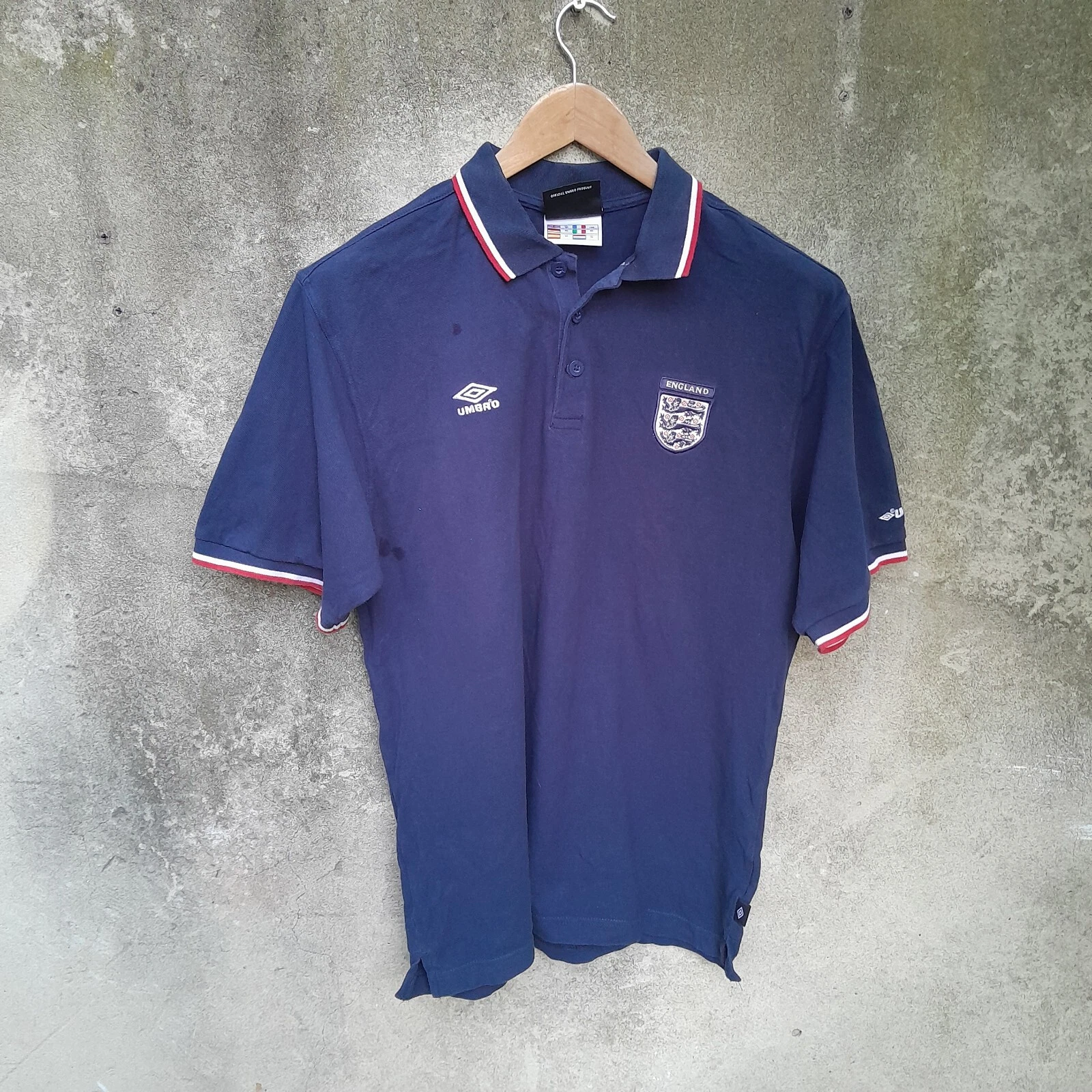 England 2002 navy football polo shirt / jersey. XL mens.