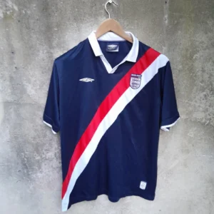 England 2002 navy sash training football shirt / jersey. XL mens