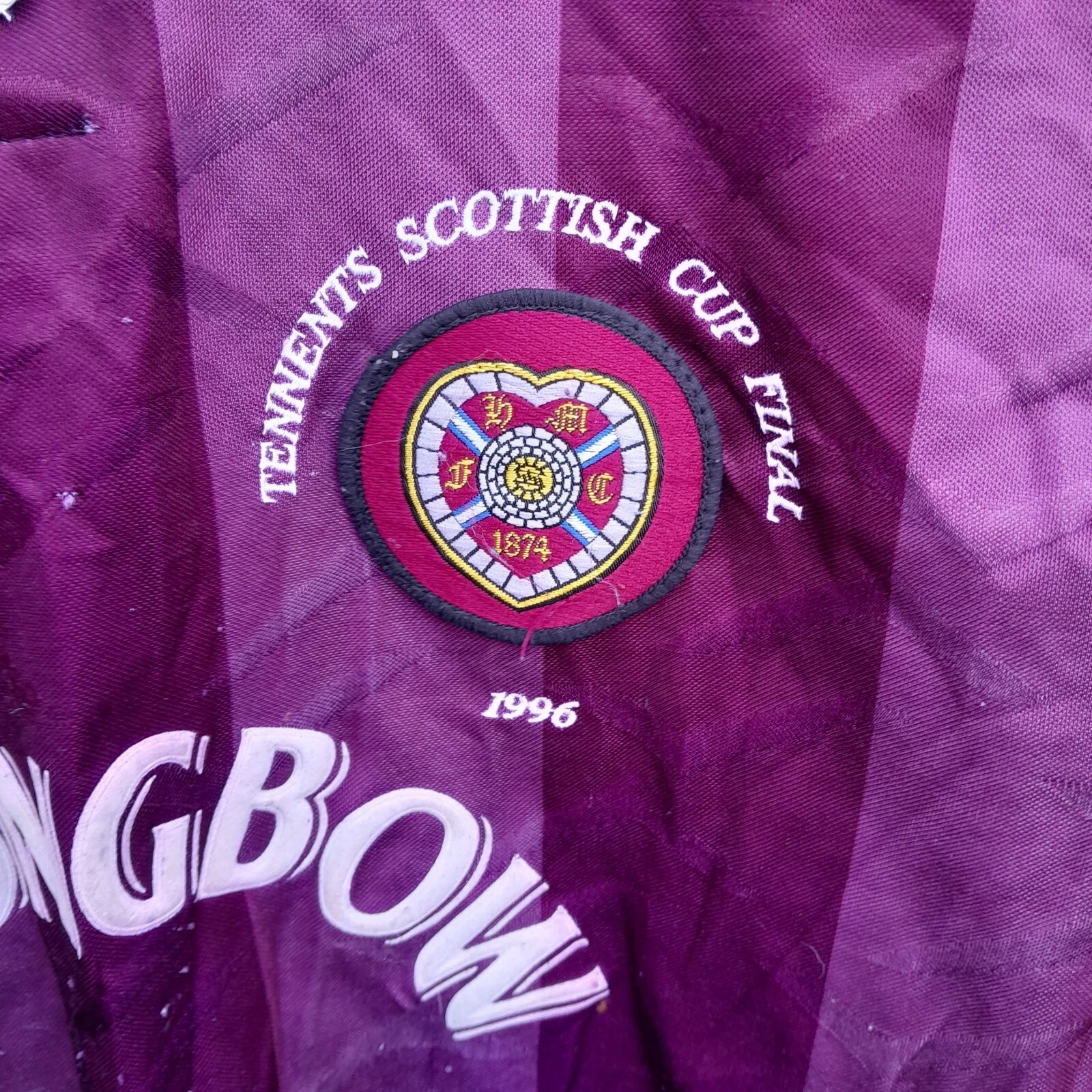 Hearts 1996-97 home football shirt / jersey. - Image 3