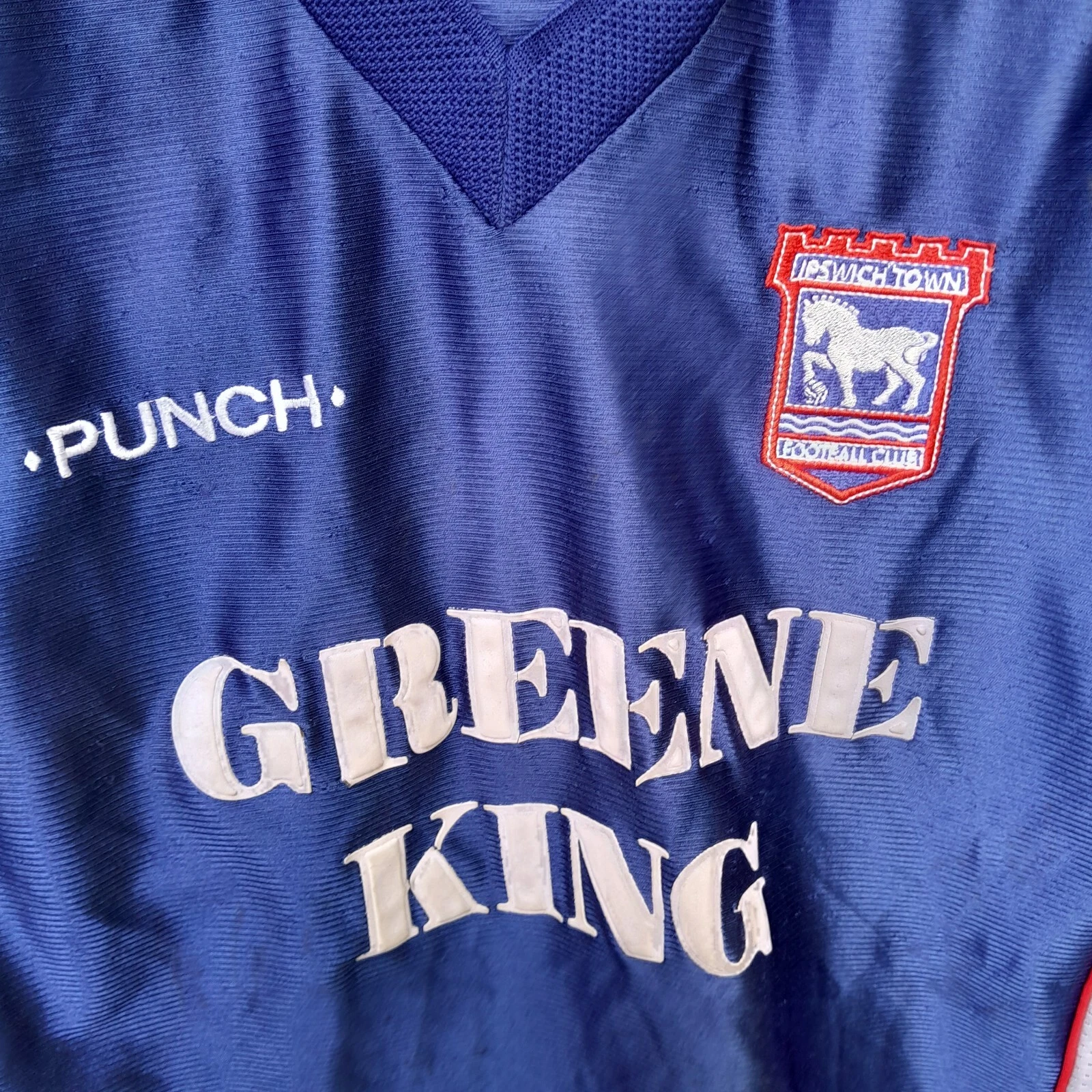 Ipswich Town 1999-01 home football shirt / jersey. Small mens - Image 2