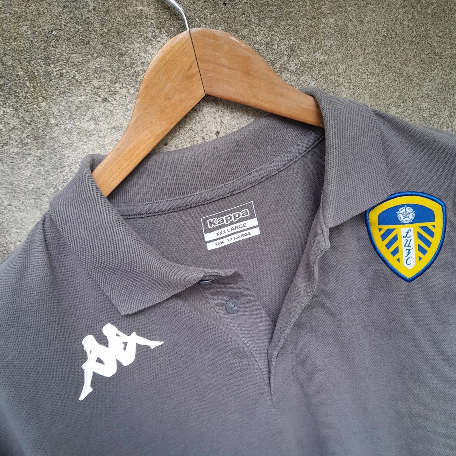 Leeds United grey polo shirt / jersey. XXL mens. - Image 2