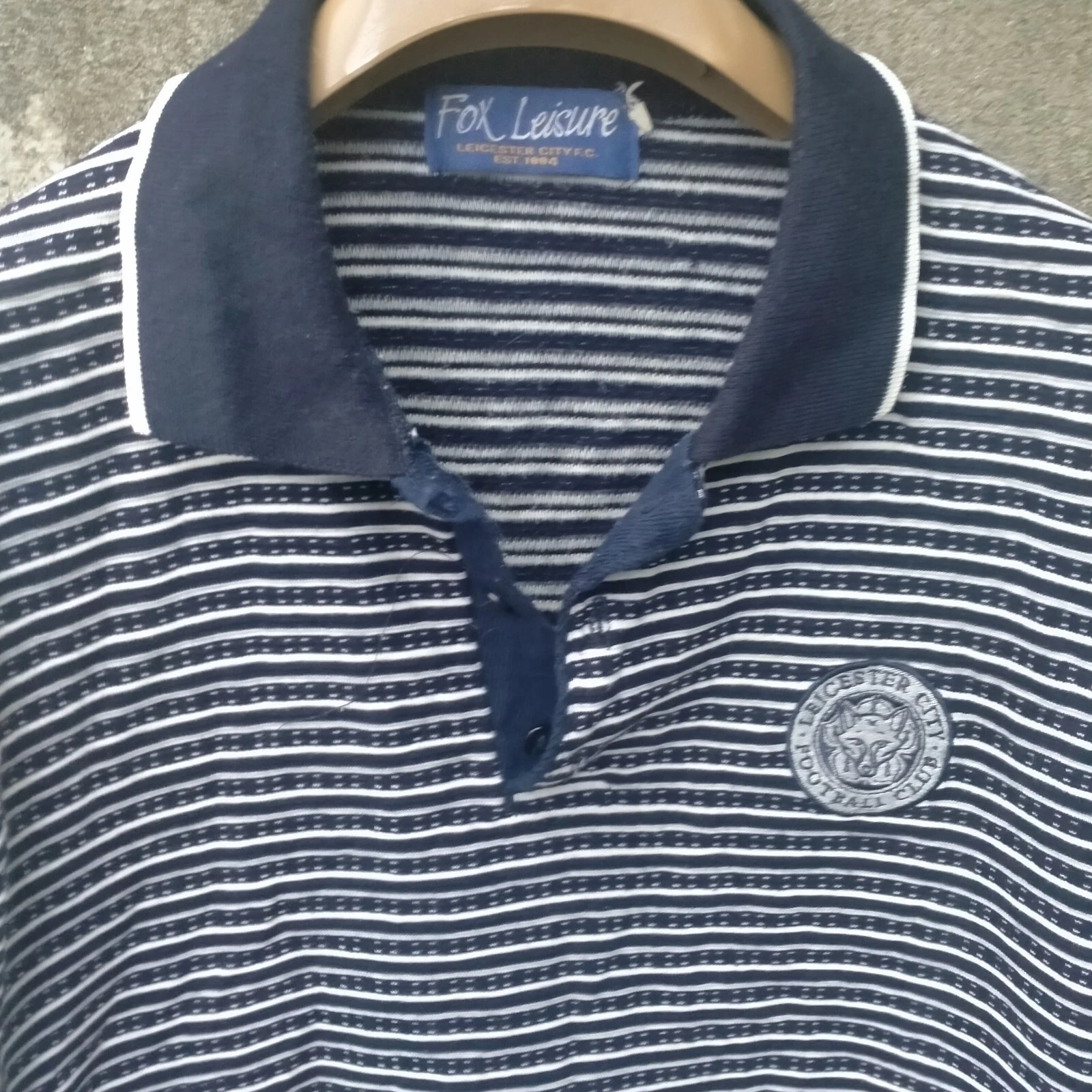 Leicester City 90s casual polo football shirt / jersey. Small mens. Fox Leisure