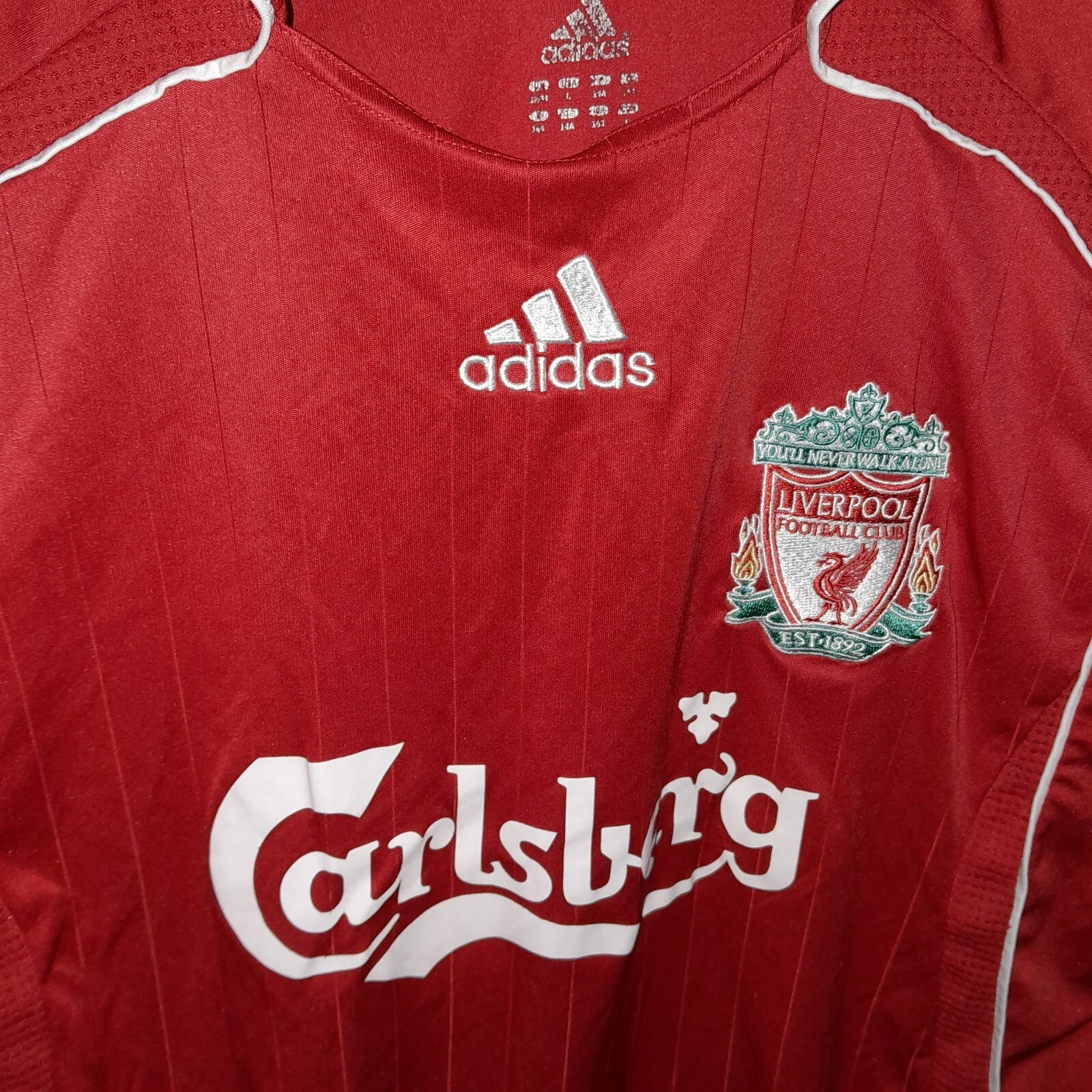 Liverpool 2006-08 home football shirt / jersey. Large boys - Image 2