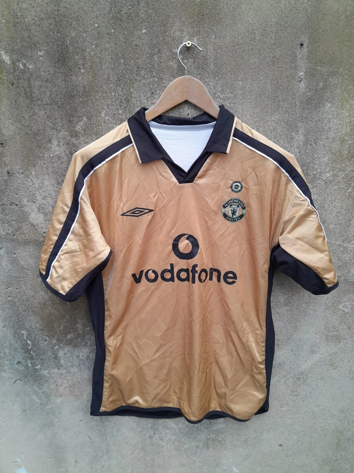 Manchester United 2001-02 centenary away football shirt / jersey. Large mens.