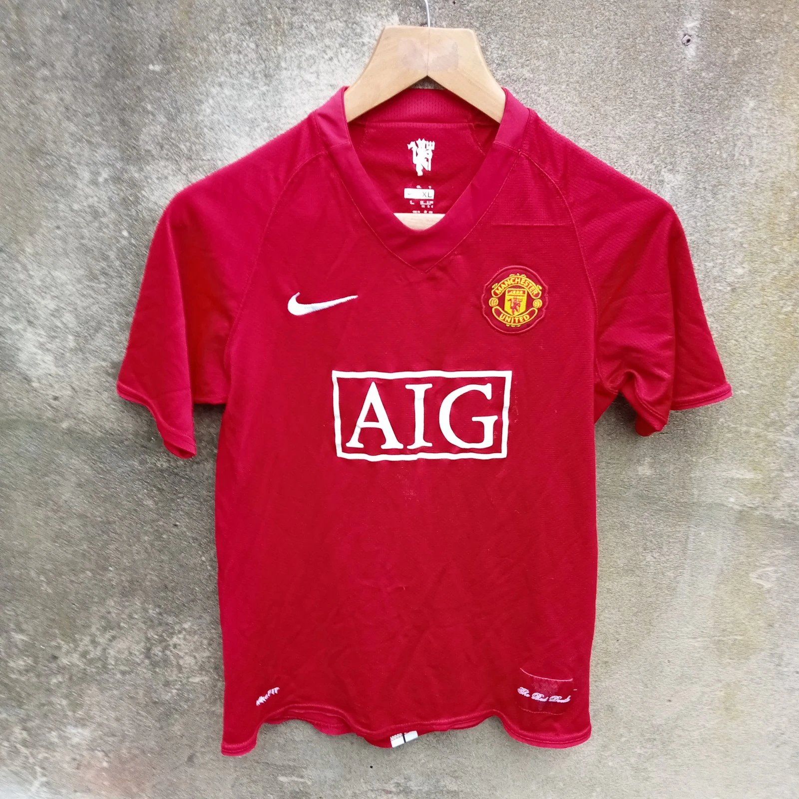 Manchester United 2007-08 home football shirt | jersey, Boys XL