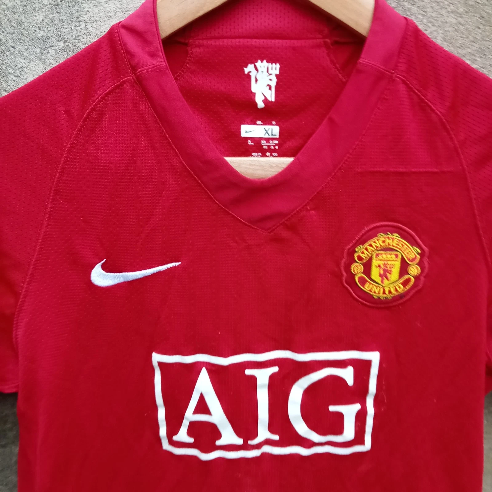 Manchester United 2007-08 home football shirt | jersey, Boys XL - Image 2