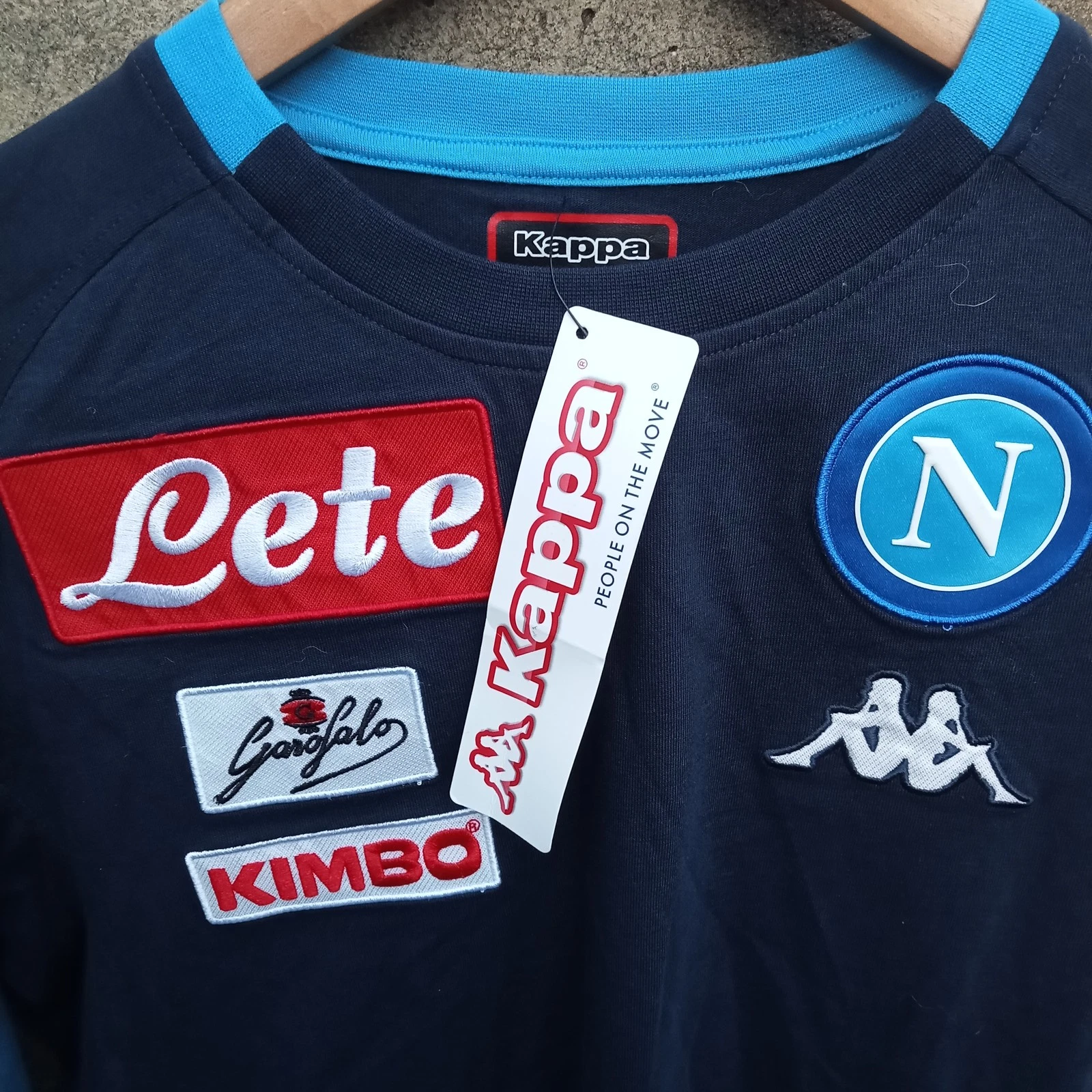 Napoli training navy Logo football long sleeve tshirt. medium mens. Bnwt - Image 2