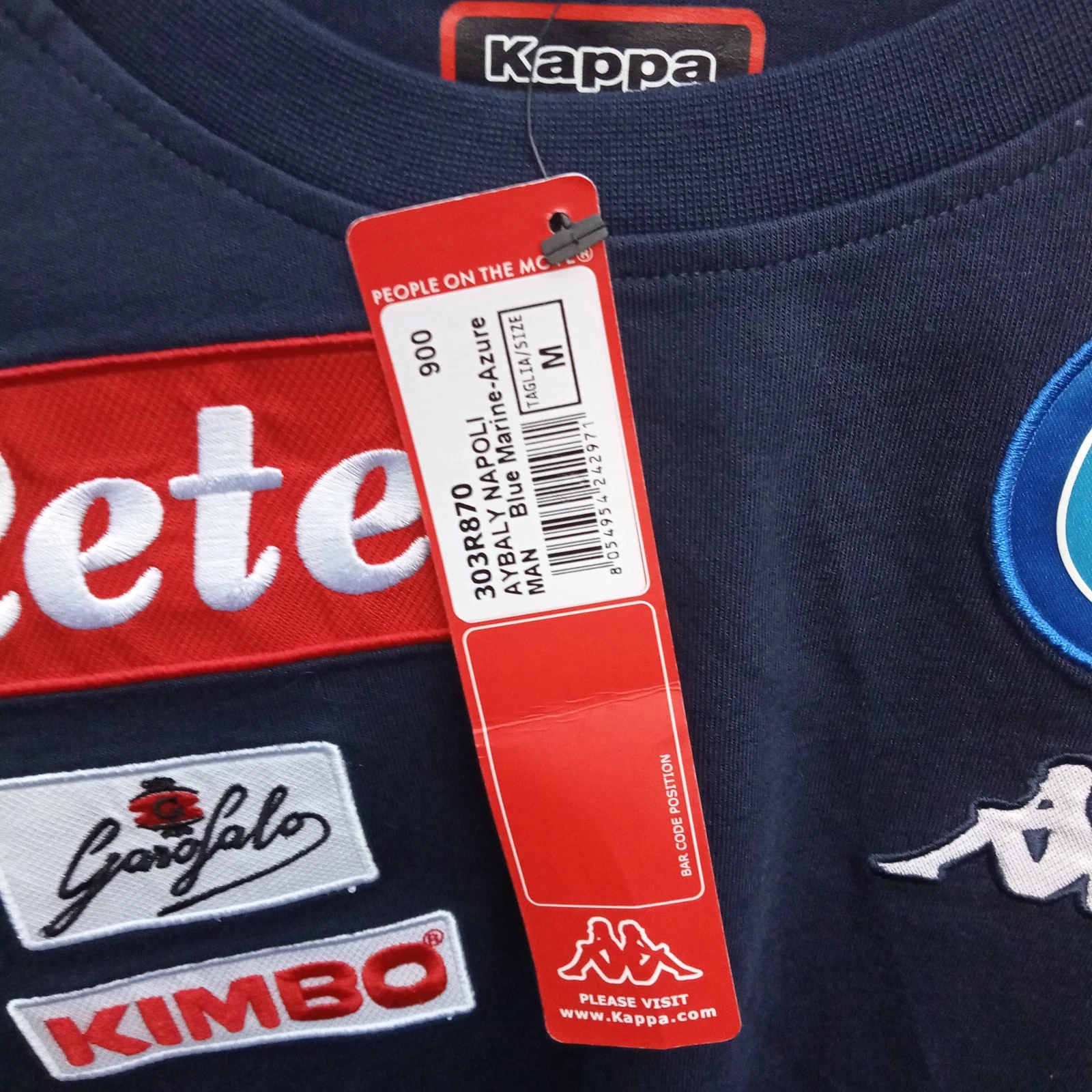 Napoli training navy Logo football long sleeve tshirt. medium mens. Bnwt - Image 3