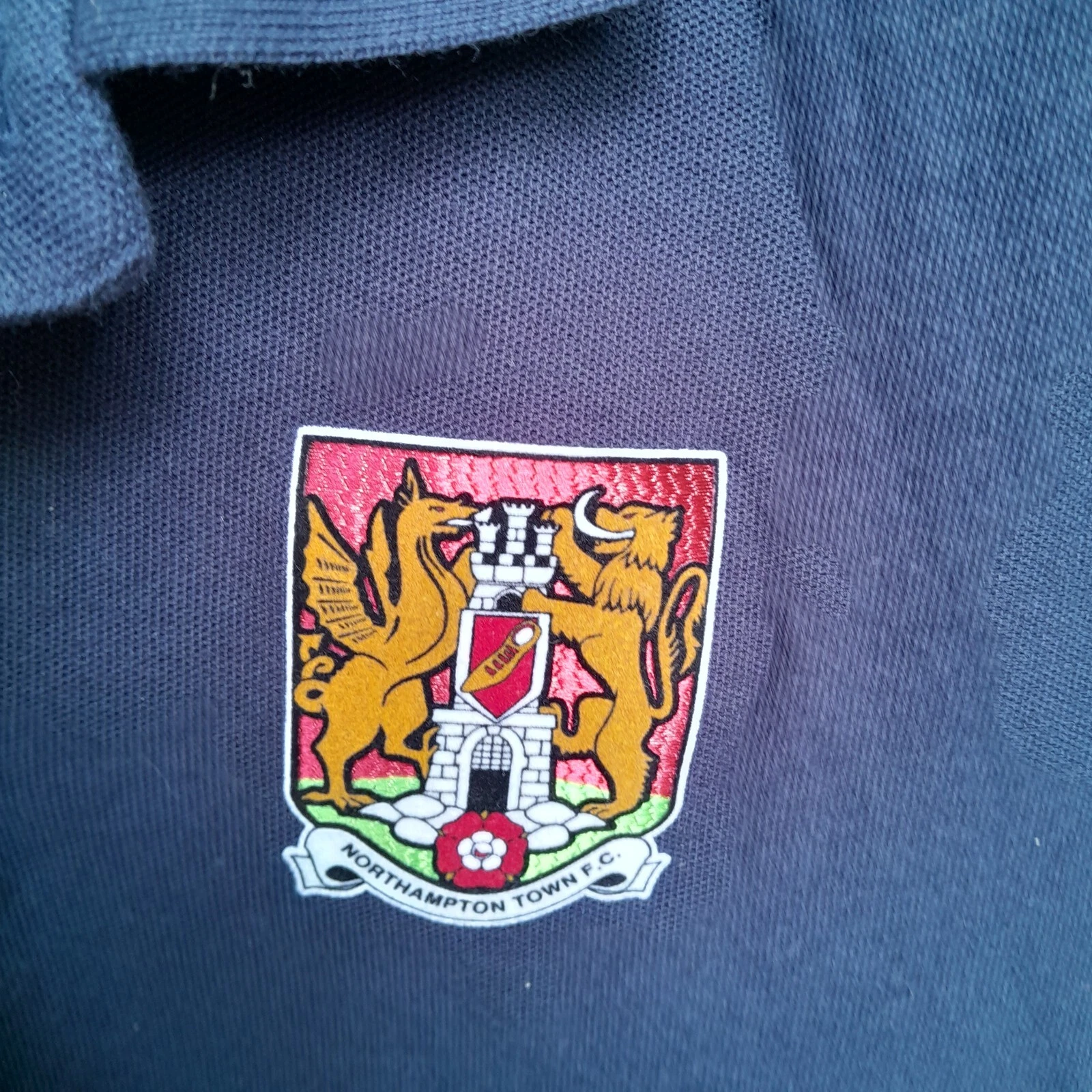 Northampton Town navy polo shirt / jersey. Large mens. - Image 3