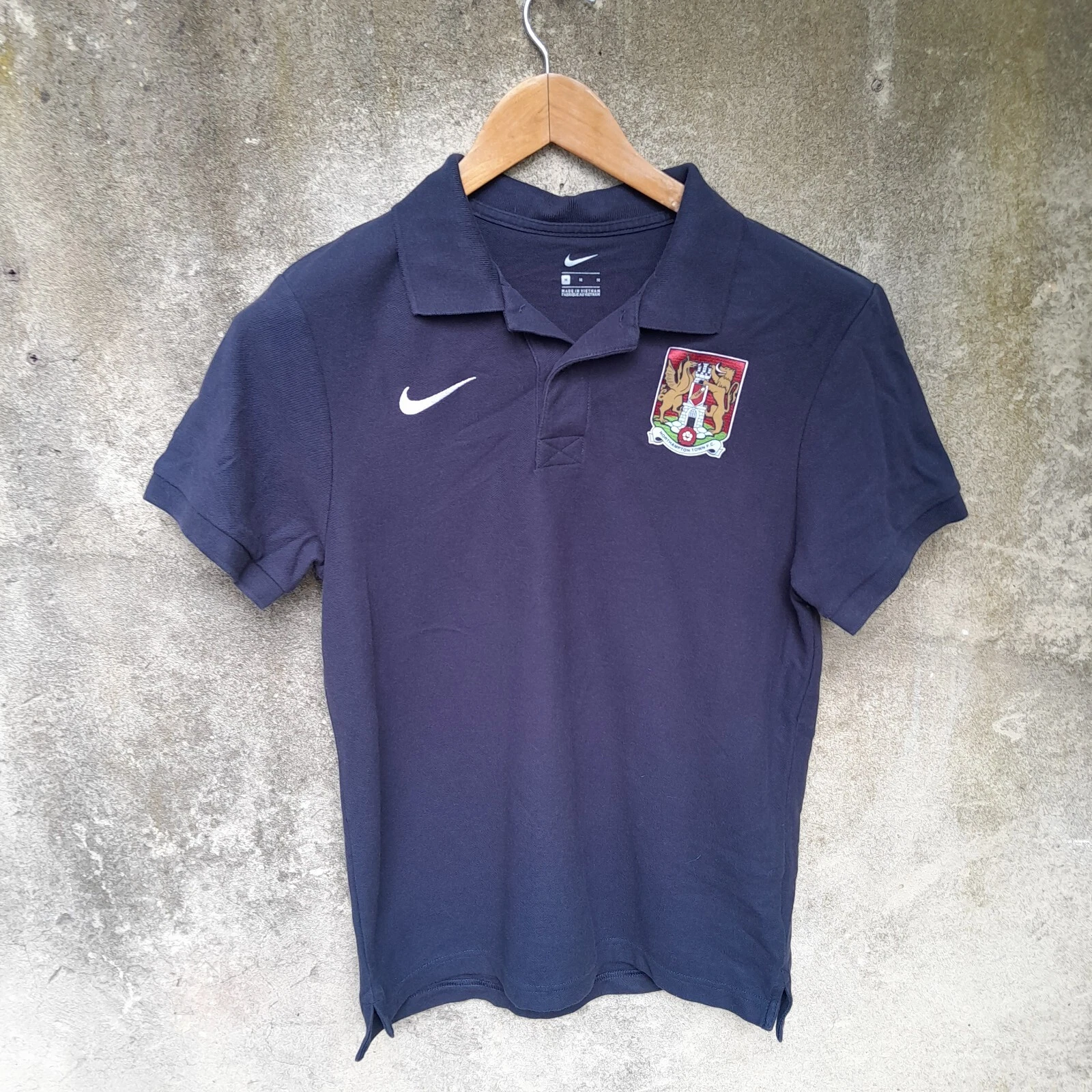 Northampton Town navy polo shirt / jersey. Medium mens.