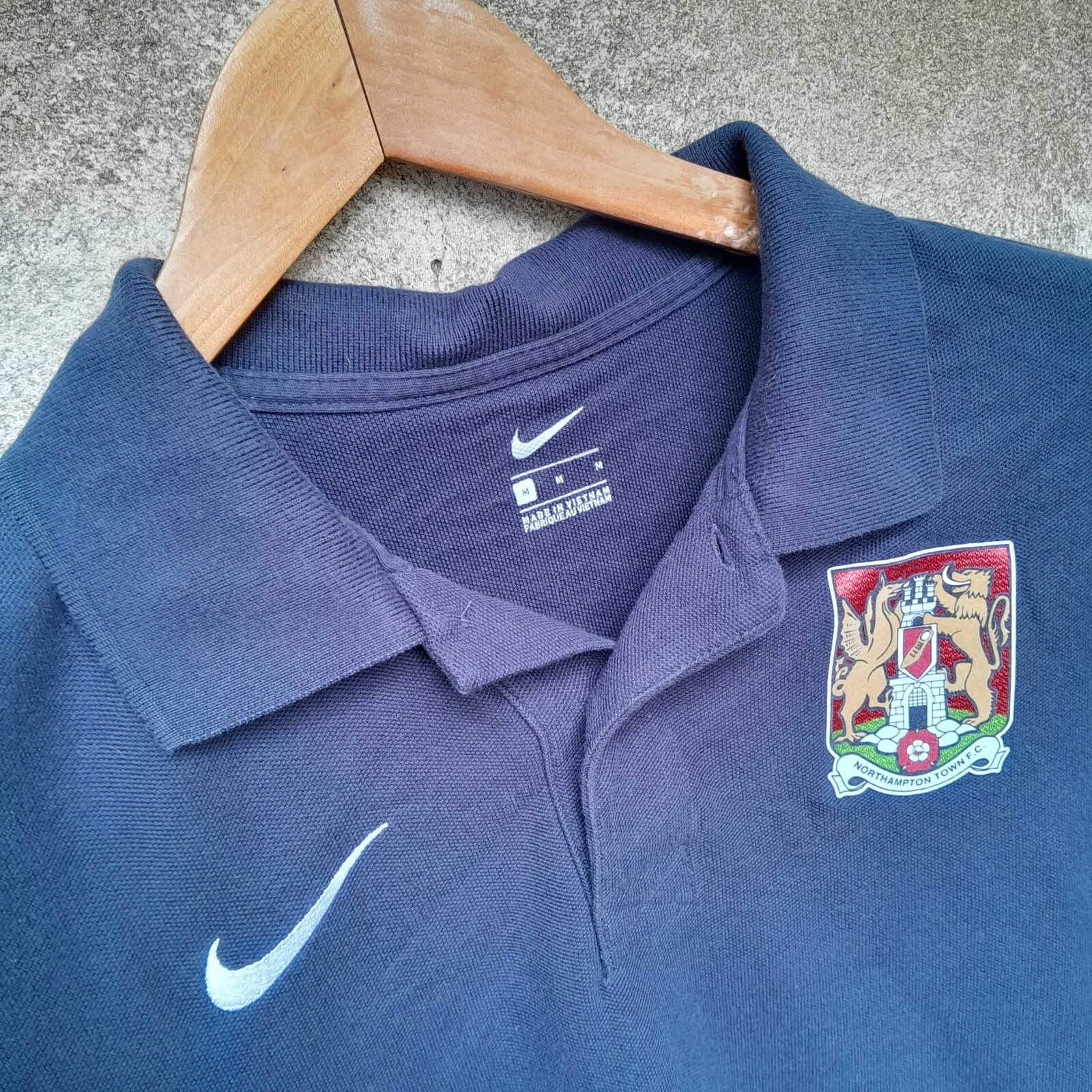 Northampton Town navy polo shirt / jersey. Medium mens. - Image 2
