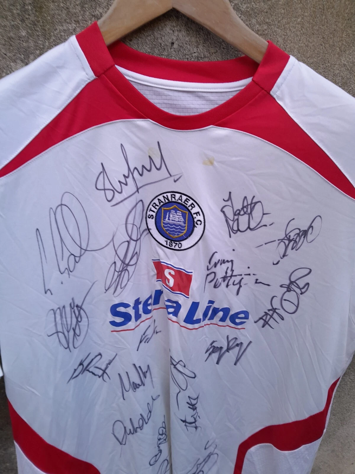Signed Stranraer 3rd football shirt / jersey, medium mens - Image 2