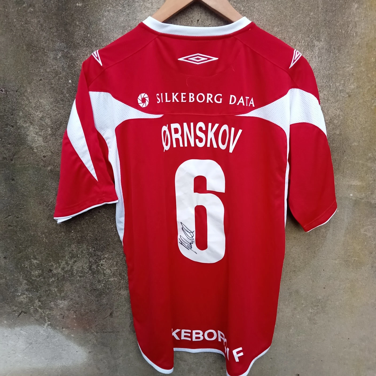 Silkeborg IF match worn Home football shirt | jersey, Mens XL ORNSKOV 6 - Image 6