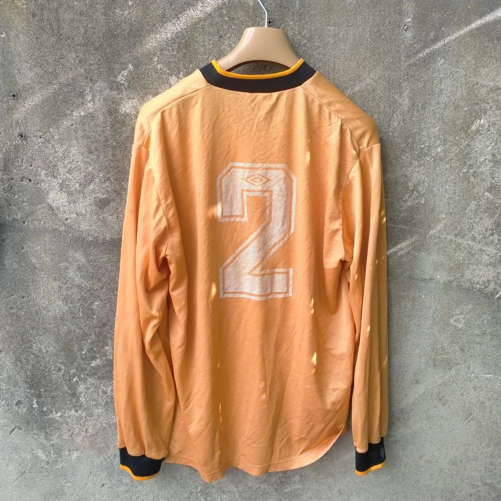 Umbro 1980s gold template home football shirt / jersey. Large mens. Wolves. - Image 2