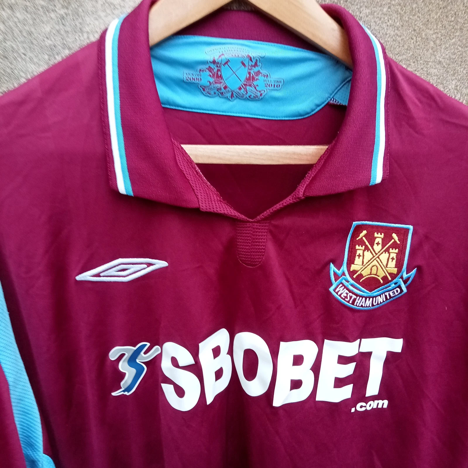 West Ham United 2009-10 Home football shirt , jersey, Mens Large - Image 2