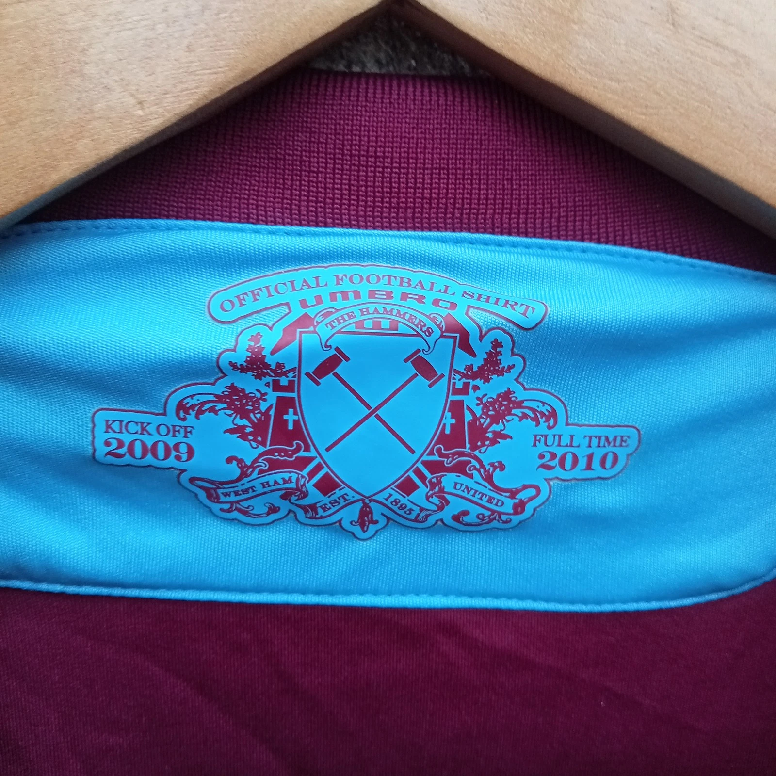 West Ham United 2009-10 Home football shirt , jersey, Mens Large - Image 6