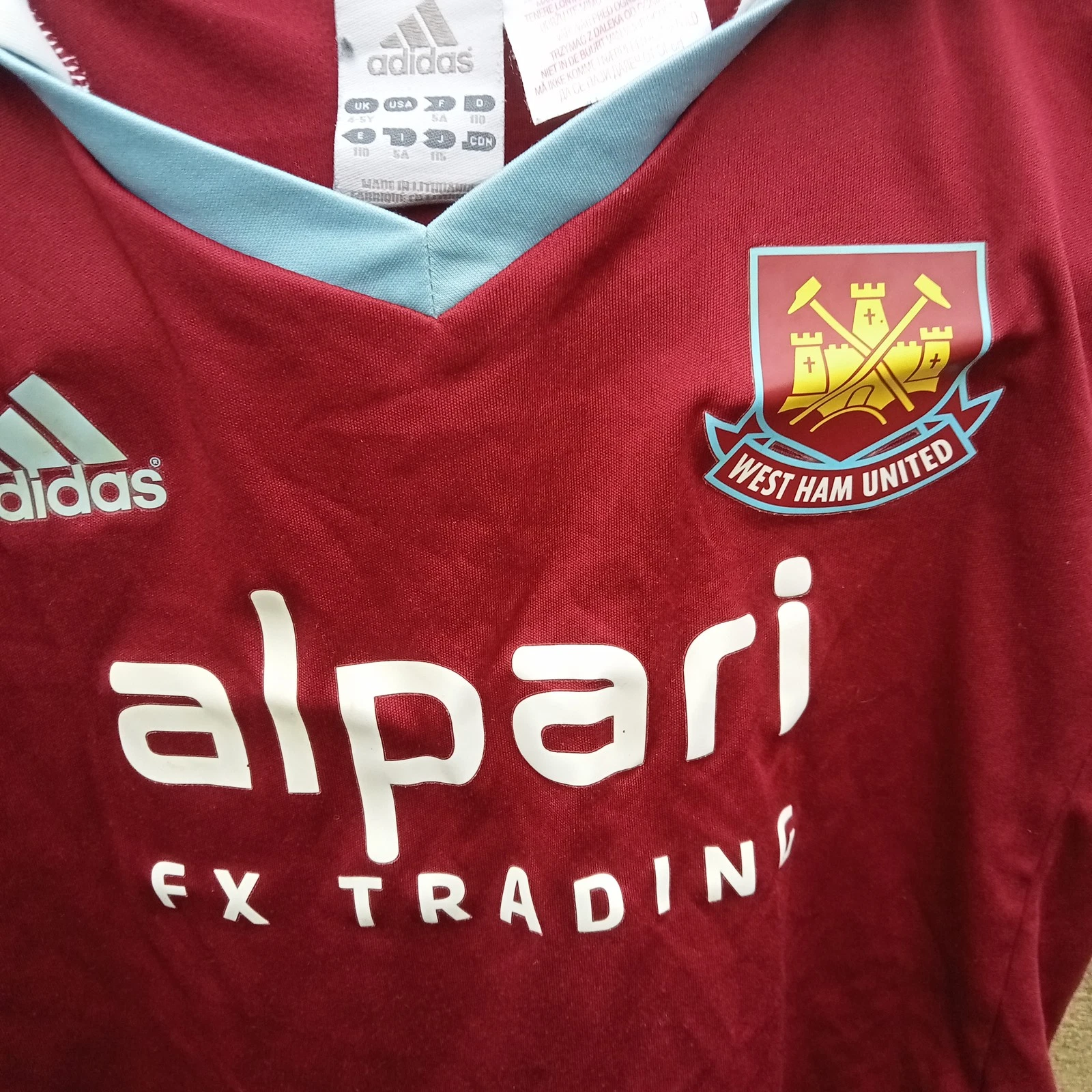 West Ham United 2013-14 home football shirt | jersey, Boys 4-5 Years Small - Image 2