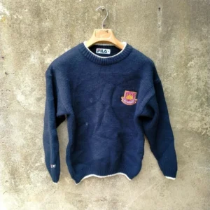 West Ham United Fila chunky knit football jumper / jersey. XS mens navy