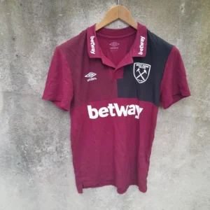 West Ham United home polo football shirt / jersey. Medium mens