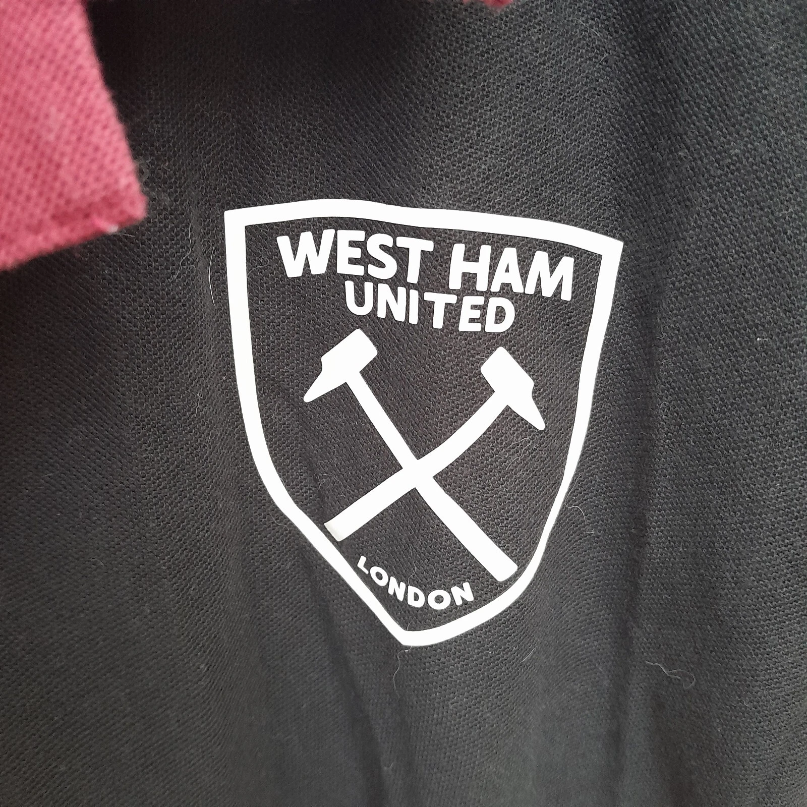 West Ham United home polo football shirt / jersey. Medium mens - Image 3