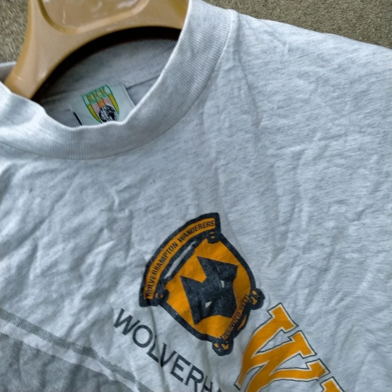 Wolverhampton Wanderers 1994-96 football tshirt / jersey. Medium mens.Kick - Image 2