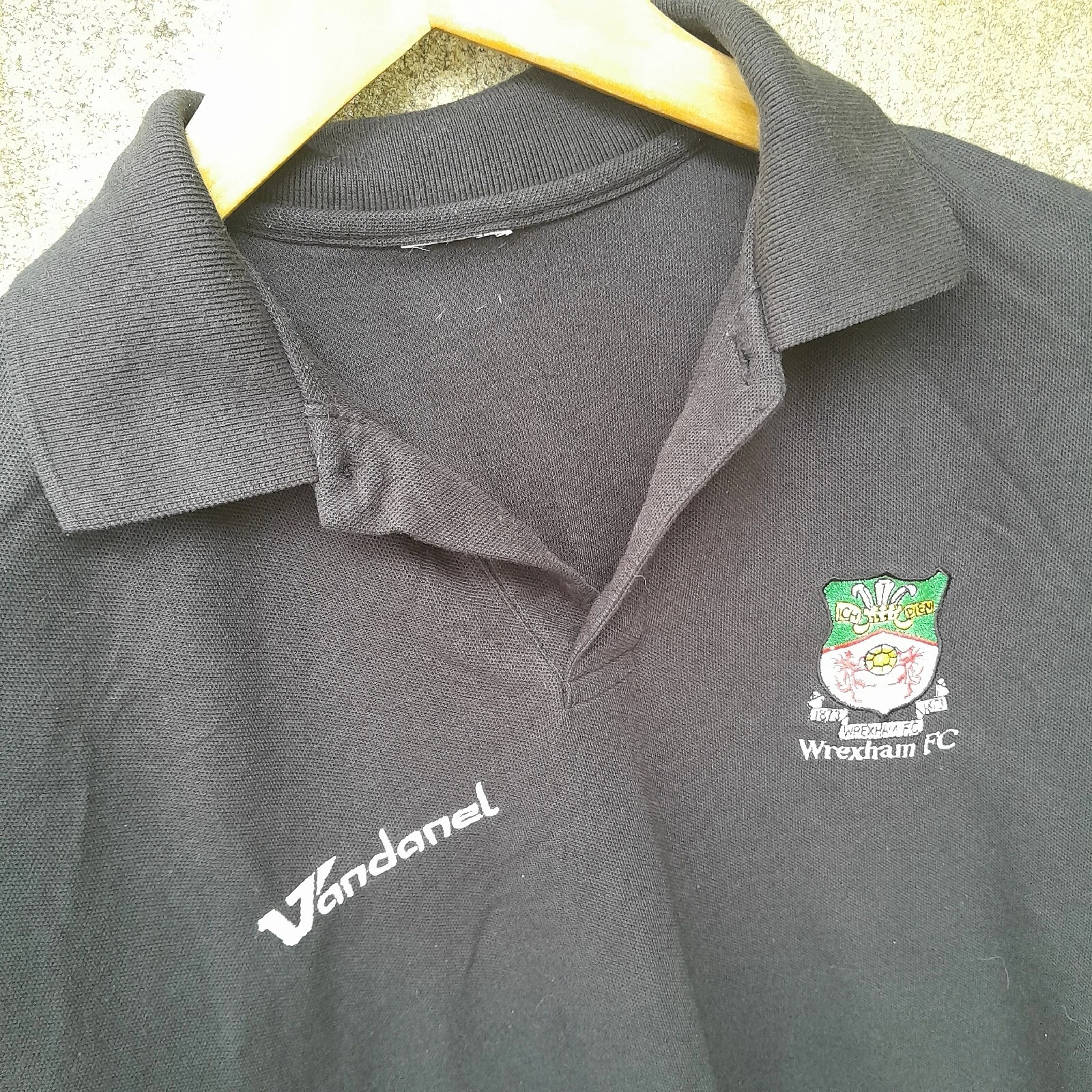 Wrexham black polo football shirt / jersey. Small mens. - Image 2