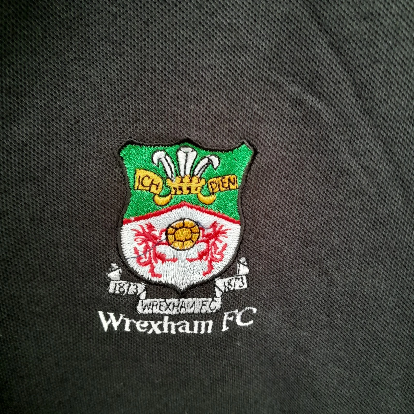 Wrexham black polo football shirt / jersey. Small mens. - Image 3